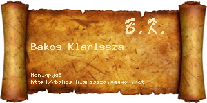 Bakos Klarissza névjegykártya
